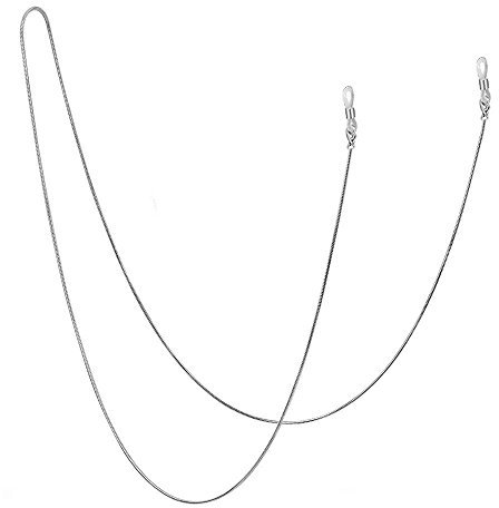 Jmkcoz Edelstahl Brillenketten Brillenhalter Kette Gläser Schnüre Strap Silber Brille Halskette Kette 80cm