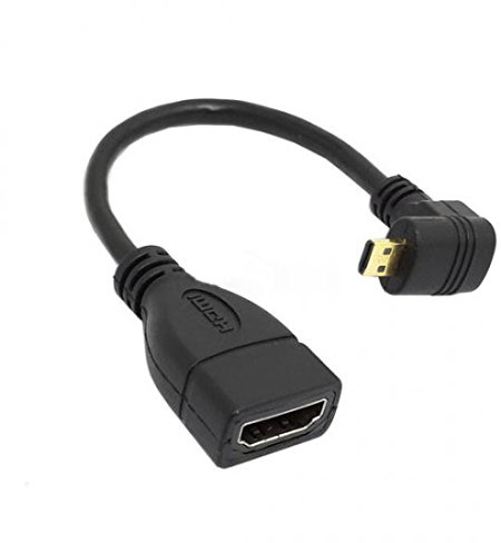 System-S Micro HDMI aufwärts Winkel Winkelstecker 90° Gewinkelt zu HDMI Eingang Buchse Kabel 15 cm