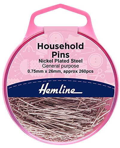 Hemline H705 | High Carbon Steel Household Pins | 26mm | 25g Aprrox 260 Pieces