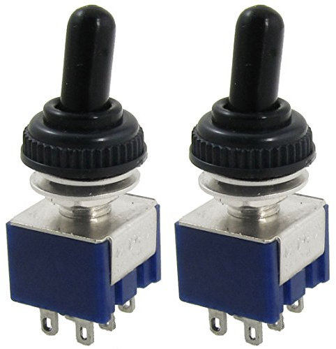 sourcing map 2 Pcs 125V 6A on/Off/on 3 Position Interrupteur à Bascule Bipolaire avec Couvercle étanche