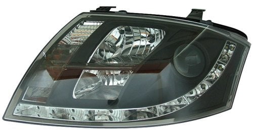 AUTO-STYLE Satz Scheinwerfer TFL-Look kompatibel mit Audi TT 8N 1999-2005 - Schwarz