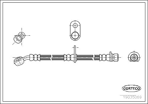 Corteco 19035069 Bremsschlauch hinten rechts | 19035069 Kompatibel mit Civic VI Coupe (ej, EM1),Civic VI Hatchback (ej, Ek),civic VI Stufenheck (ej, Ek, So),crx III (eh, Eg