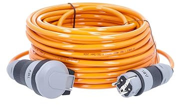 as - Schwabe Verlängerungsleitung 25 m H07BQ-F 3G1,5 mit SchukoUltra Pro, extrem robust, Verlängerungskabel für Einsatz im Aussenbereich, Baustelle, Gewerbe, Industrie, orange/grau, IP54, 62261