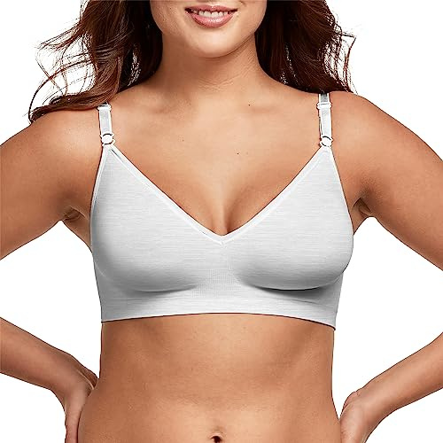 Hanes Women's Convertible Wire Free Bra, White Heather, S