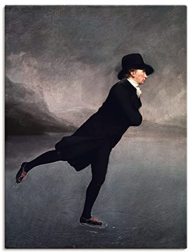 ARTLAND Wanddeko Leinwand Bilder Wandbild 60x80 cm See Eis Pfarrer Robert Walker beim Eislaufen auf dem Duddingston Loch 1795 Romantik Sir Henry Raeburn T6JW
