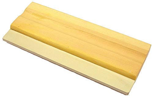 Major Brushes Große Pinsel aus Seide mit Druck A4 & Rakel aus Holz, Klinge aus Gummi