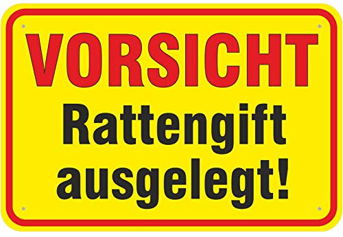 Aufkleber Vorsicht Achtung Rattengift ausgelegt PVC Folie selbstklebend 20 x 30 cm