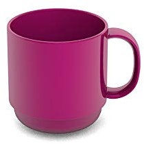 Ornamin Becher 220 ml brombeer (Modell 508) / Mehrweg-Becher Kunststoff, Kaffeebecher, Henkelbecher