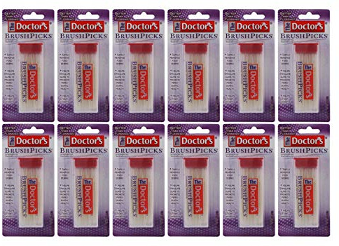 The Doctor's BrushPicks Interdental Toothpicks | Helps Fight Gingivitis | 120 Picks | Pack of 12