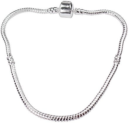 Genuine Solid Sterling Silver Charm Bracelet For Pandora Style European Charms, Clips and beads. 9 Size's Available. (20)
