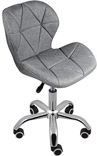 Charles Jacobs Home Office Swivel Computer Desk Chair with a Height Adjustable Chrome base and Wheels - Grey Fabric