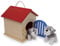 small foot Company 6115 solide Hundehütte aus Holz mit Zwei weichen Hundebabys, inkl. Fressnapf, Kamm, Knochen Spielzeug