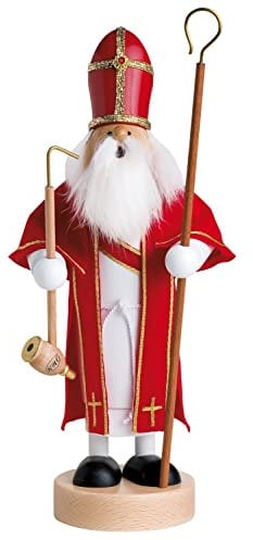KWO Olbernhau 21720 Räuchermännchen Heiliger Stück Nikolaus, 28 cm