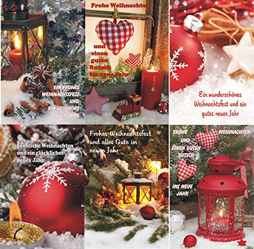 Weihnachtskarten 100 Stück mit Weihnachtsmotiven Glückwunschkarten Weihnachten 22-3110