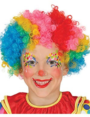 FIESTAS GUIRCA | Bunte Clown Perücke für Kinder (Einheitsgröße) - Kostümzubehör für Regenbogen- und Karnevalspartys - Ideal für Kinder und Erwachsene an Halloween und Feiern - Mehrfarbig