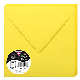 Clairefontaine 5563C - Packung mit 20 Umschläge Pollen, 165 x 165mm, 120g, ideal für Ihre Einladung und Korrespondenz, Sonnengelb, 1 Pack