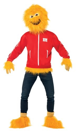 Honey Monster Costume Adults,Yellow Furry Jumpsuit & Character Hood, Iconic Nostalgic Look for Costume Parties, Perfect for Retro-Themed Events, Fancy Dress Occasions, and Nostalgic Celebrations