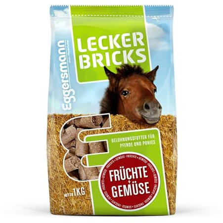 Eggersmann Mein Pferdefutter 1kg Pferde-Leckerlis | Lecker Bricks für Pferde & Ponys | Natürlicher Früchte-Gemüse-Geschmack | Perfekt als Belohnung & für zwischendurch | Pferde-Zubehör