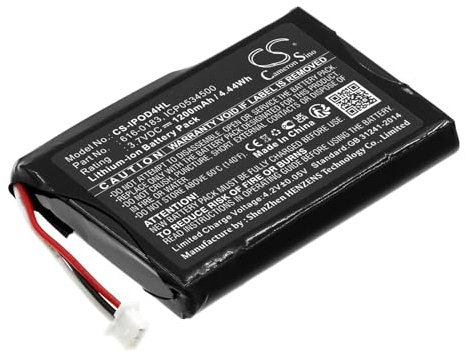 CS-IPOD4HL Batterie 1200mAh Kompatibel mit A1059, A1099, iPOD 4th Generatio, iPOD 4th Generation, Generation Photo, Photo, U2 20GB Color Display MA127, 30GB M9829, 30GB M9829/A, M9829B/A, M9829DK/A