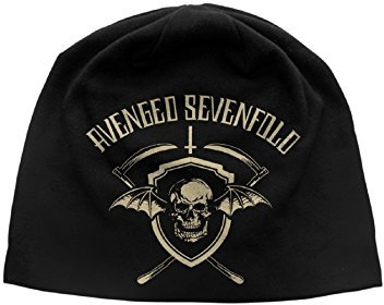 Avenged Sevenfold Mütze Beanie Cap Death bat Shield Logo offiziell Nue Schwarz