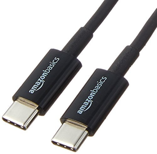 Amazon Basics Câble de Chargement Rapide USB-C vers USB-C 2.0, débit de 480 Mbit/s, certifié USB-If, pour Apple iPhone 16/15, iPad, Samsung Galaxy, tablettes, Ordinateurs Portables, 1.8 m, Noir