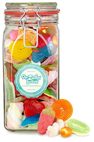 Omas Feinstes - Buntes Süßigkeiten-Glas, süßes Geschenk für Freunde und Familie…