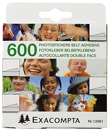 Exacompta 12991E Premium Fotoecken 600 Stück doppelseitig selbstklebende Fotoecken 10 x 60 Stück transparent