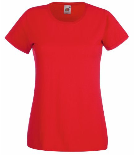 Fruit of the Loom Ladies/Womens Lady-Fit Valueweight Short Sleeve T-Shirt (XL) (Red)