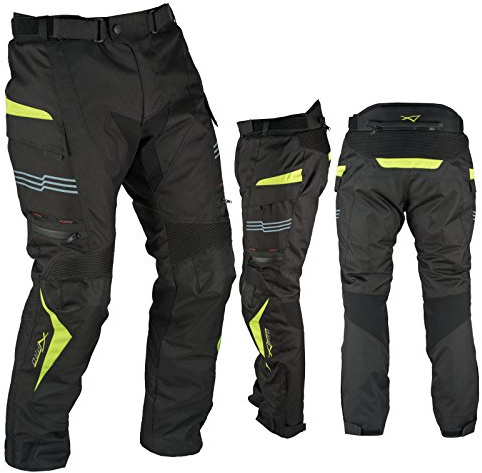 A-Pro Pantaloni Impermeabile Moto Termica Estraibile Strisce Riflettenti Fluo 36