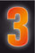 WHL Pack of 2 Hi Vis Wheelie Bin House Numbers Orange Number 3