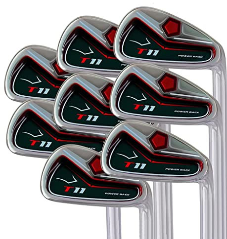 T11 Power Back Tall Iron Set 4-SW Custom Made Golf Clubs Right Hand Regular R Flex Steel Shafts MIDSIZE Grips +1 Longer Men's Standard Irons