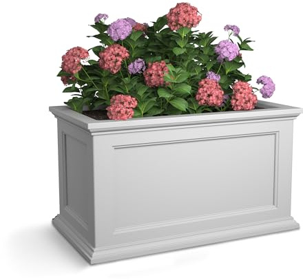 Mayne 5826W 5826-W Fairfield 20x36 Planter, 20 by 36-Inch, White