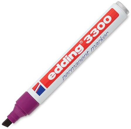 edding 3300 rot-violett - Permanent Marker mit Keilspitze - zum Beschriften fast aller Materialien