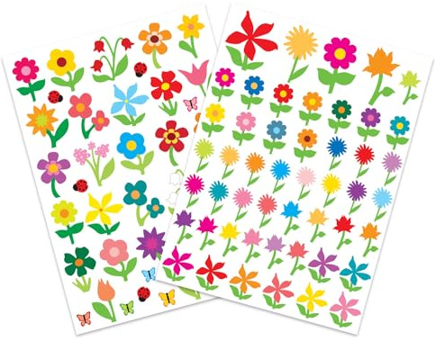 Gommettes fleurs, 1 à 4,5 cm x 87 pcs