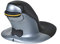 Posturite Penguin Wireless Ambidextrous Ergonomic Mouse - Rechargeable Vertical High Precision Computer and Laptop Accessory - Compatible with Windows and Apple Mac - Large, Black/Silver