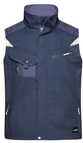 James & Nicholson Workwear Weste - Robuste Arbeitsweste mit vielen Taschen und CORDURA® Verstärkung