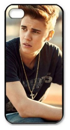 Justin Bieber Schwarz Hard Kunststoff Handys Schutzhülle für Apple iPhone 4 und 4S Fällen Ich Telefon 4 und 4S Zustand, Einzelhandel-Paket, nie offen