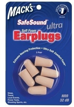Macks Safesound Ultra - Soft Foam earplugs - 3 Pairs 32db
