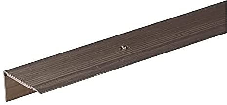 Alberts 490478 Treppenkanten-Schutzprofil | gebohrt | Aluminium, edelstahlfarbig eloxiert | 1000 x 43 x 23 mm