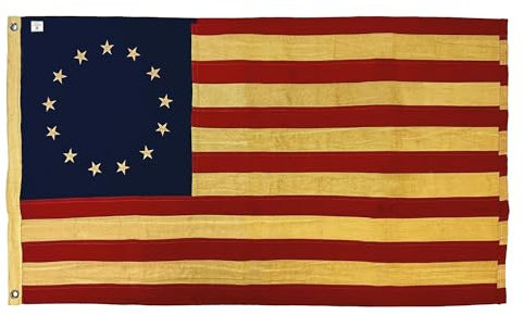Tea Dye Aged Betsy Ross Colonial American Flag Country Primitive Patriotic Decor