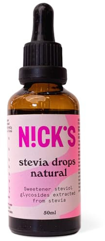 NICKS Stevia Liquide, Gouttes de stévia Naturelle- Edulcorant Naturel, Zéro Calorie Substitut de Sucre - Keto, Vegan, Sans Sucre, Sans Gluten, Low carb (50 ml)