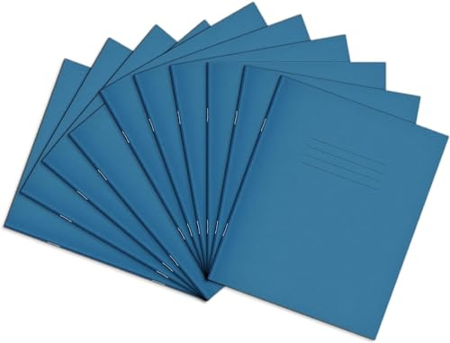 Rhino 8 x 6.5 Exercise Books, 5mm Squared, 48-Page / 10-Pack, Light Blue | Notebooks with Small-Squared Paper, Ideal for Maths Lessons - Perfect for Calculations, Plotting Charts & Technical Drawing