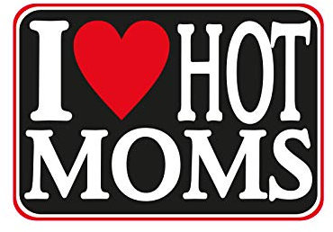 1 x Aufkleber I Love Hot Moms Sticker Autoaufkleber Tuning Auto Turbo Fun Gag