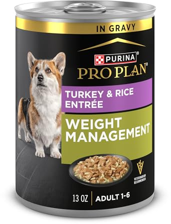 Purina Pro Plan Weight Management Wet Dog Food Turkey and Rice Entree in Gravy - (Pack of 12) 13 oz. Cans