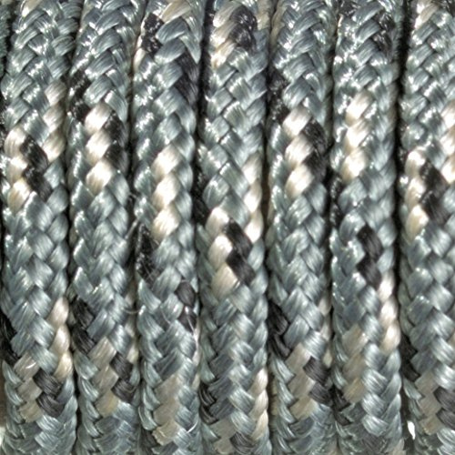 Efco Farbe Mix Paracord Seil Mischgewebe, Polyester, Schwarz/Grau/Weiß, 2 mm x 4 m