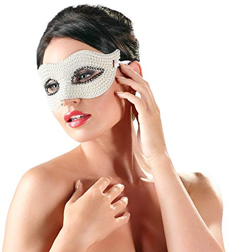 Cottelli Collection Maske mit Perlen weiß