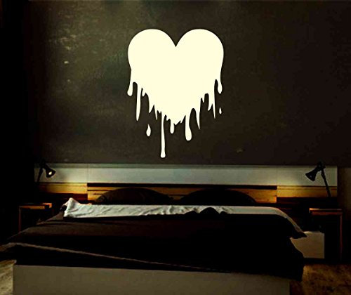 Fluorescente pared adhesivo – Corazones Corazón pared de pegamento en 3 tamaños – En la oscuridad fosforógeno/Fluorescente, vinilo, 120x89 cm