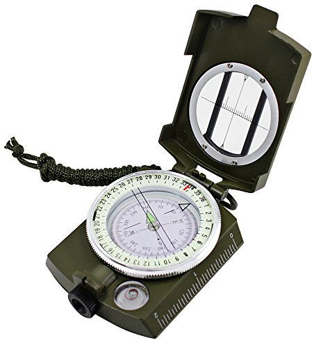 DLAND Kompass wasserdichte Wandern militärische Navigation Kompass mit Beutel Lanyard, Englisch Benutzerhandbuch enthalten. (Armee grün)