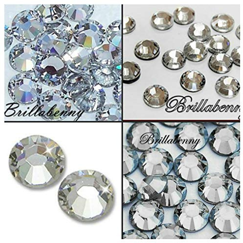 BrillaBenny 1000 Strass 2 mm zum Aufbügeln Hotfix SS6 Kleine Crystal Transparent Qualität 'Koreana X Gewebe und Nail Art Rhinestone Clear