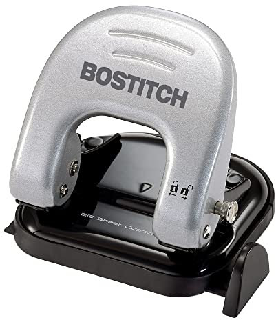 PaperPro Bostitch Office EZ Squeeze 2310 Locher mit 2 Löchern, 20 Blatt, Verriegelungsgriff, Silber